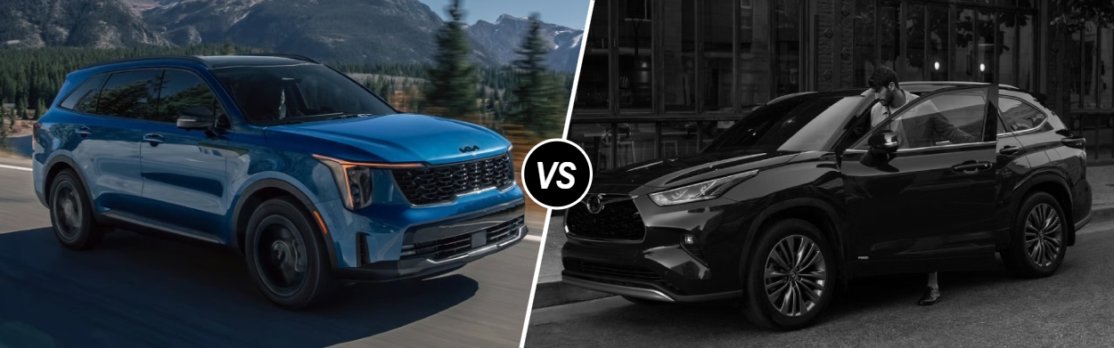 2026 Kia Sorento Hybrid vs 2026 Toyota Highlander Hybrid in Tustin, CA