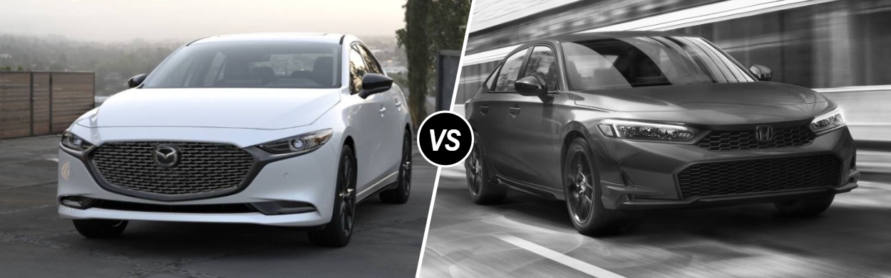 2026 Mazda Mazda3 Sedan vs 2026 Honda Civic Sedan in Huntington Beach, CA 2026 Mazda Mazda3 Sedan vs 2026 Honda Civic Sedan in Huntington Beach, CA
